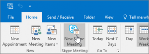 Outlook New Skype Meeting button